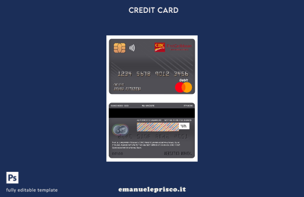 modello di carta di debito principale della banca internazionale dei Caraibi Fir